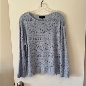 Adrienne Vittadini Light Gray Crew Neck Sweater